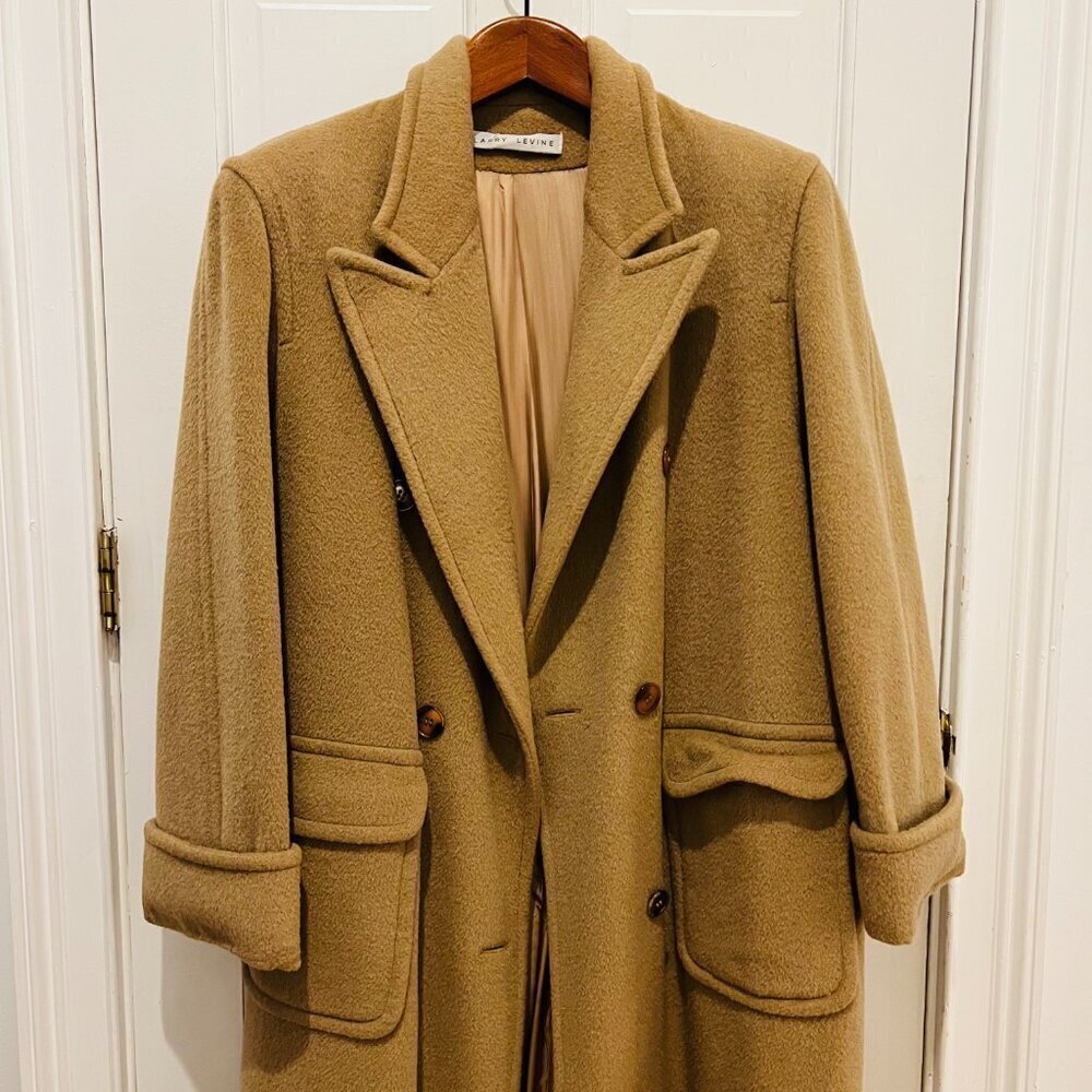 Larry Levine Women's Double Breasted Peacoat Wool Over Coat Size 14